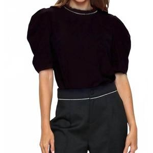 NEW EVERLYNN nicole embellished neck top in black